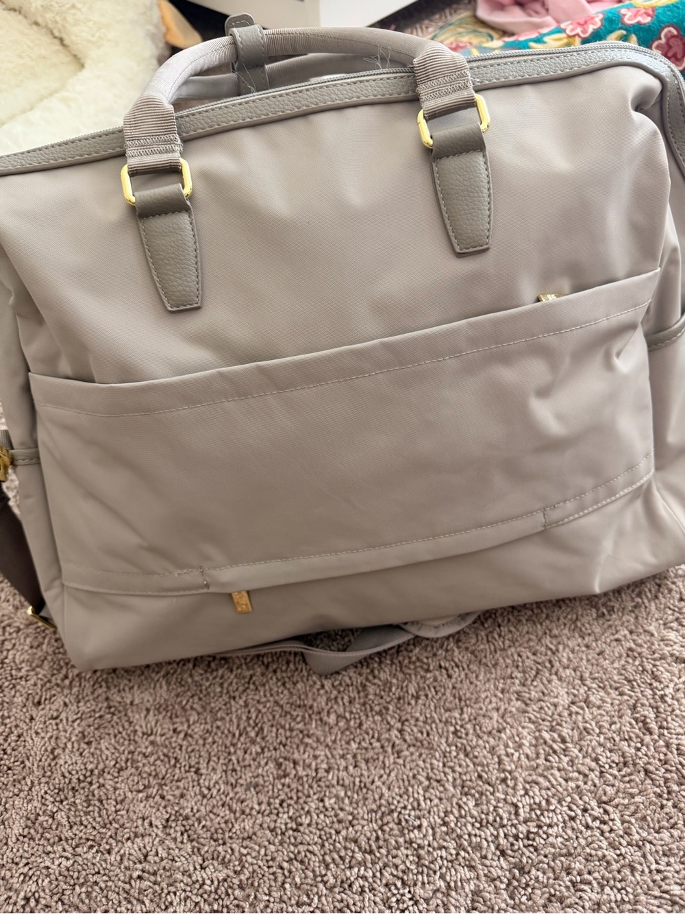 Large Gray travel bag | attaches to luggage bag | Carry on size - Picture 4 of 10